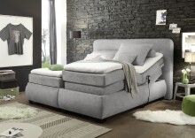 Boxspringbett >EVOLUTION< Liegefläche 160x200cm, Motorverstellung, schlamm - 190x122x220 (BxHxT)