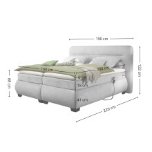 Boxspringbett >EVOLUTION< Liegefläche 160x200cm, Motor, Bezug anthrazit - 190x122x220 (BxHxT)