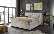 Boxspringbett >TALENA< Liegefläche 180x200cm, Motorverstellung, sand - 202x113x211cm (BxHxT)