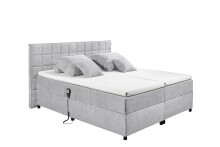 Boxbett >Mariborsko< Liegefläche 180x200 cm, Motor, Bezug silver - 202x112x210cm (BxHxT)