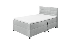 Boxbett >Mariborsko< Liegefläche 120x200 cm, Motor, Bezug silver - 131x112x210cm (BxHxT)