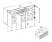 Sideboard >Ina< in Cashmere / Riva Eiche Dekor - 90x180x45cm (BxHxT)