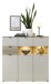 Highboard >Ina< in Cashmere / Riva Eiche Dekor - 125x125x45cm (BxHxT)