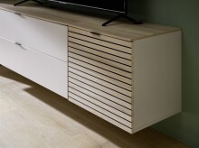 Lowboard >Ina< Hänge/Stand-TV-Board, in Cashmere / Riva Eiche Dekor - 140x51/62x44cm (BxHxT)