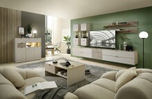 Lowboard >Ina< in Cashmere / Riva Eiche Dekor - 60x51/62x44cm (BxHxT)