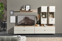 Wandboard >Ina< in Cashmere / Riva Eiche Dekor - 160x22x22cm (BxHxT)