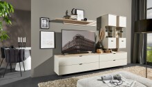 Wandboard >Ina< in Cashmere / Riva Eiche Dekor - 160x22x22cm (BxHxT)
