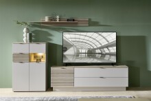 Wandboard >Ina< in Cashmere / Riva Eiche Dekor - 160x22x22cm (BxHxT)