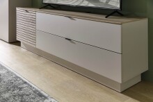 Wohnwand >Ina< (2-teilig) in Riva Eiche Dekor/Cashmere - 200x62x44 (BxHxT)