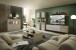 Wohnwand >Ina< (2-teilig) in Riva Eiche Dekor/Cashmere - 200x62x44 (BxHxT)