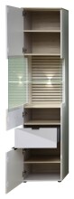 Wohnwand >Ina< (4-teilig) in Riva Eiche Dekor / Cashmere - 245x200x44 (BxHxT)