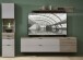 Wohnwand >Ina< (4-teilig) in Riva Eiche Dekor / Cashmere - 245x200x44 (BxHxT)