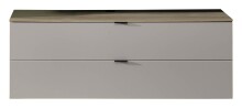 Wohnwand >Ina< (2-teilig) in Riva Eiche Dekor / Cashmere - 200x51x44 (BxHxT)