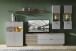 Wohnwand >Ina< (5-teilig) in Riva Eiche Dekor / Cashmere - 250x186x44 (BxHxT)