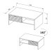 Couchtisch >Ina< in Cashmere / Riva Eiche Dekor, Spanplattte - 110x44x65 (BxHxT)