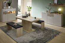 Sitzbank >Ina< in Riva Eiche Dekor - 126x49x40cm...