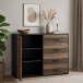 Kommode >Texas< in schwarzstahl / texas oak, Holzwerkstoff - 118x97x41cm (BxHxT)