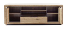 Wohnwand >Greno< (2-teilig) in Wildeiche - 255x200x54 (BxHxT)