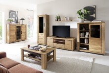 Wohnwand >Greno< (2-teilig) in Wildeiche - 255x200x54 (BxHxT)