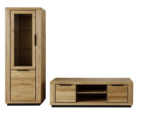 Wohnwand >Greno< (2-teilig) in Wildeiche - 235x200x54 (BxHxT)