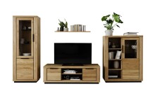 Wohnwand >Greno< (2-teilig) in Wildeiche - 275x142x54 (BxHxT)
