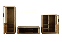 Wohnwand >Greno< (2-teilig) in Wildeiche - 275x142x54 (BxHxT)