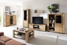 Wohnwand >Greno< (2-teilig) in Wildeiche - 275x142x54 (BxHxT)