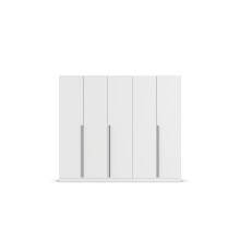 Drehtürenschrank >Alba< 5 Türen, 2 Innenschübe, Böden, alpinweiß - 226x197x54cm (BxHxT)