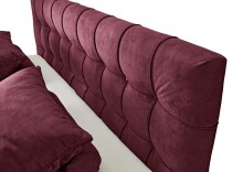 Boxspringbett >Oregon< Liegefläche 180x200 cm, H3/H4, in rot - 200x121x210cm (BxHxT)