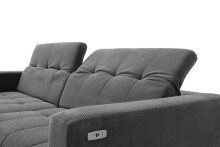Polstergarnitur >Luddi< Sitz + Kopfteilverstellung, mittelgrau - 286x80x203cm (BxHxT)
