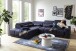 Polstergarnitur >Donaugh< 5 verstellbare Kopfteile, in blau-schwarz - 323x76x231 (BxHxT)