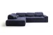 Polstergarnitur >Donaugh< 5 verstellbare Kopfteile, in blau-schwarz - 323x76x231 (BxHxT)