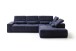 Polstergarnitur >Donaugh< 5 verstellbare Kopfteile, in blau-schwarz - 323x76x231 (BxHxT)