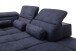 Polstergarnitur >Donaugh< 5 verstellbare Kopfteile, in blau-schwarz - 323x76x231 (BxHxT)