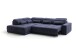 Polstergarnitur >Donaugh< Sitztiefen + Kopfteilverstellungen, blau-schwarz - 323x76x231 (BxHxT)