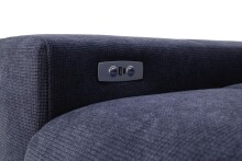 Polstergarnitur >Donaugh< Sitztiefen + Kopfteilverstellungen, blau-schwarz - 323x76x231 (BxHxT)