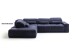 Polstergarnitur >Donaugh< inkl. aller Funktionen, in blau-schwarz - 323x76x231 (BxHxT)