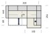 Polstergarnitur >Donaugh<  inkl. aller Funktionen, blau-schwarz - 323x76x231 (BxHxT)