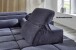 Polstergarnitur >Donaugh<  inkl. aller Funktionen, blau-schwarz - 323x76x231 (BxHxT)