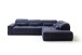 Polstergarnitur >Donaugh<  inkl. aller Funktionen, blau-schwarz - 323x76x231 (BxHxT)