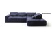 Polstergarnitur >Donaugh<  inkl. aller Funktionen, blau-schwarz - 323x76x231 (BxHxT)