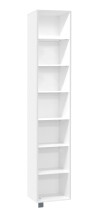 Schuhschrank >Woody< drehbar, 5 Fächer, in weiss / Spiegel - 34x190x27 (BxHxT)