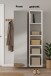 Schuhschrank >Woody< drehbar, 5 Fächer, in weiss / Spiegel - 34x190x27 (BxHxT)