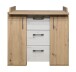 Wickelkommode >Micha< in asteiche Dekor / artisan weiß - 97x92x48 (BxHxT)
