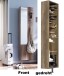 Schuhschrank >Woody< drehbar, wildeiche trüffel / Spiegel - 45x176x25 (BxHxT)