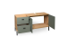 Waschbeckenunterschrank >Coco< in Asteiche Dekor / pine green - 119x63x38 (BxHxT)