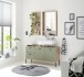 Badezimmer-Set >Coco< (3-teilig) in Asteiche Dekor / pine green - 119x200x38 (BxHxT)