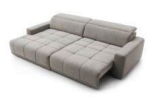 Polstergarnitur >Belan< Sitztiefen + Kopfteilverstellung, hellgrau - 288x80x176cm (BxHxT)