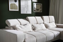 Polstergarnitur >Sally< Sitztiefen + Kopfetilverstellung, hellblau - 285x79x201cm (BxHxT)