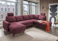 Wohnlandschaft >Pris< U-Form, Funktionen, fuchsia -...